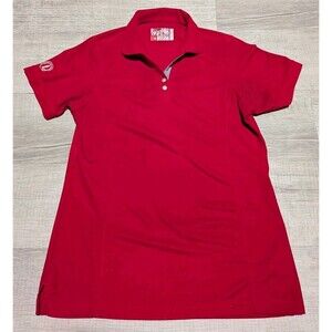 Chick-Fil-A Women's Red Polo Shirt Button Collared Short Sleeve Sz M